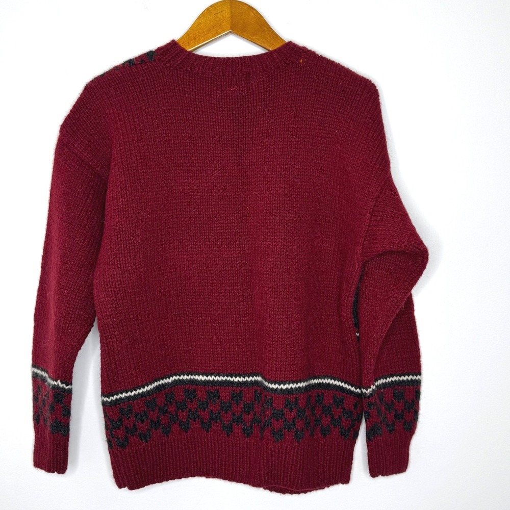 Vintage Woolrich Cardigan Sheep Design Women's Large‎ Red/Gray - Picture 2 of 9